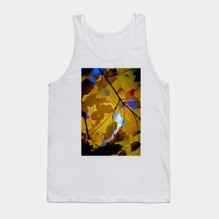 Translucient Maple Leaves Against a Blue Sky Tank Top